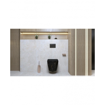 Miska WC Lavita Sofi Slim Fire (czarny marmur) + deska